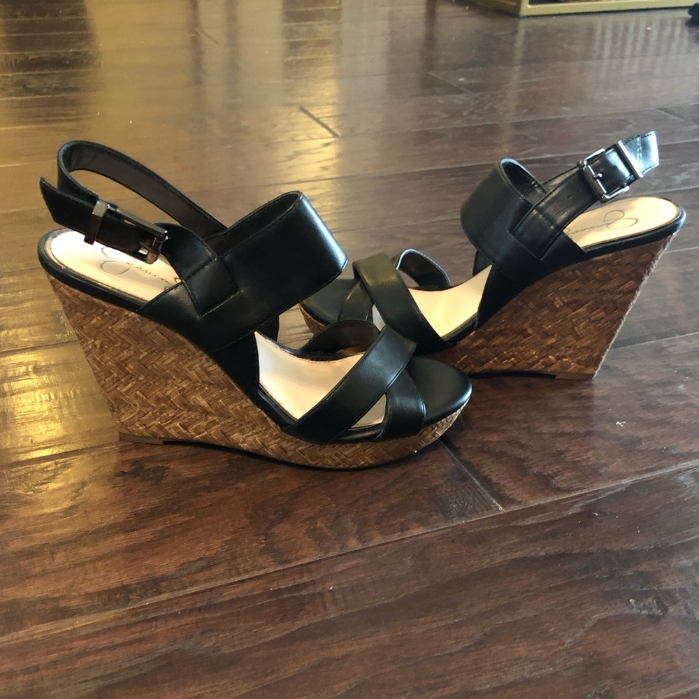 Jessica Simpson Black Wedge Sandal